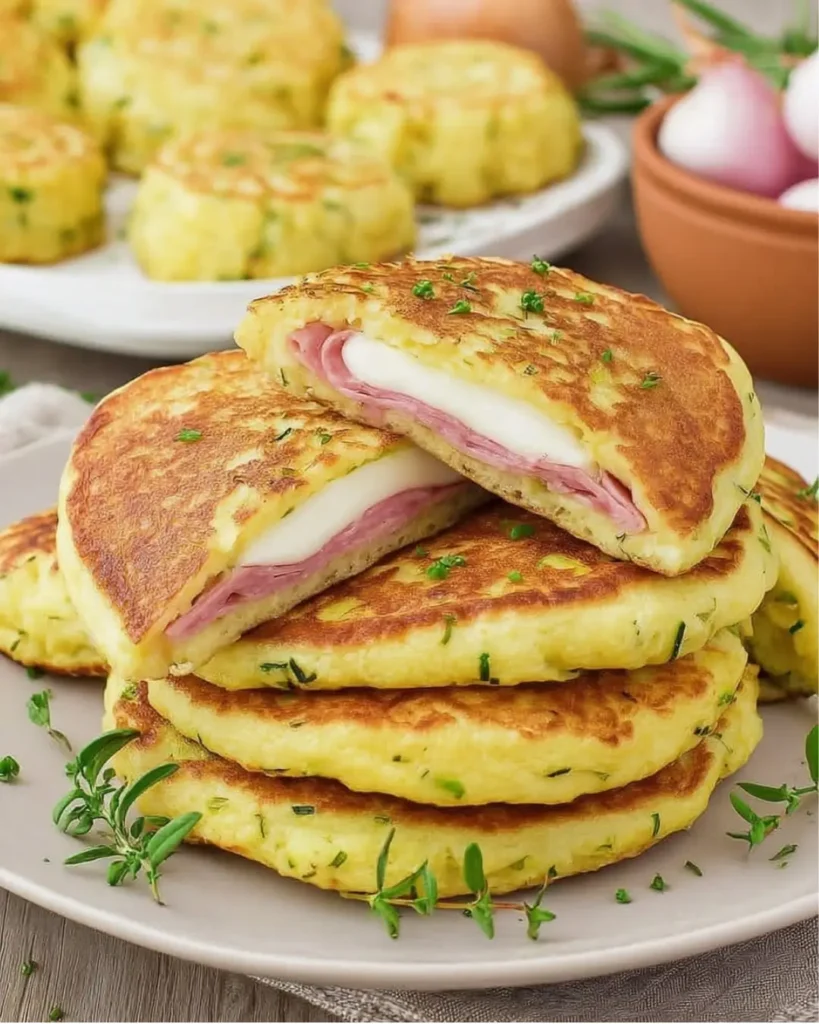 Comment préparer les Pancakes à la courgette fourrés au chèvre et jambon