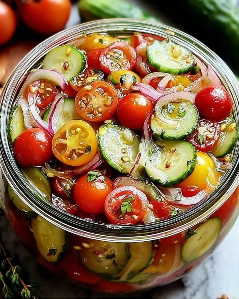 Comment préparer tomates cerises et concombres marinés