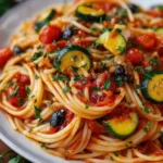 Spaghettis aux Tomates et Courgettes