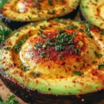 Avocats rôtis œufs cocotte et paprika