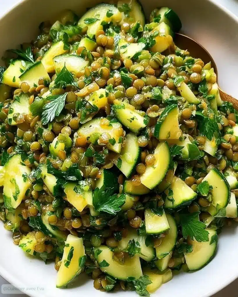 Comment préparer la recette Taboulé de Lentilles Vertes et Courgettes 