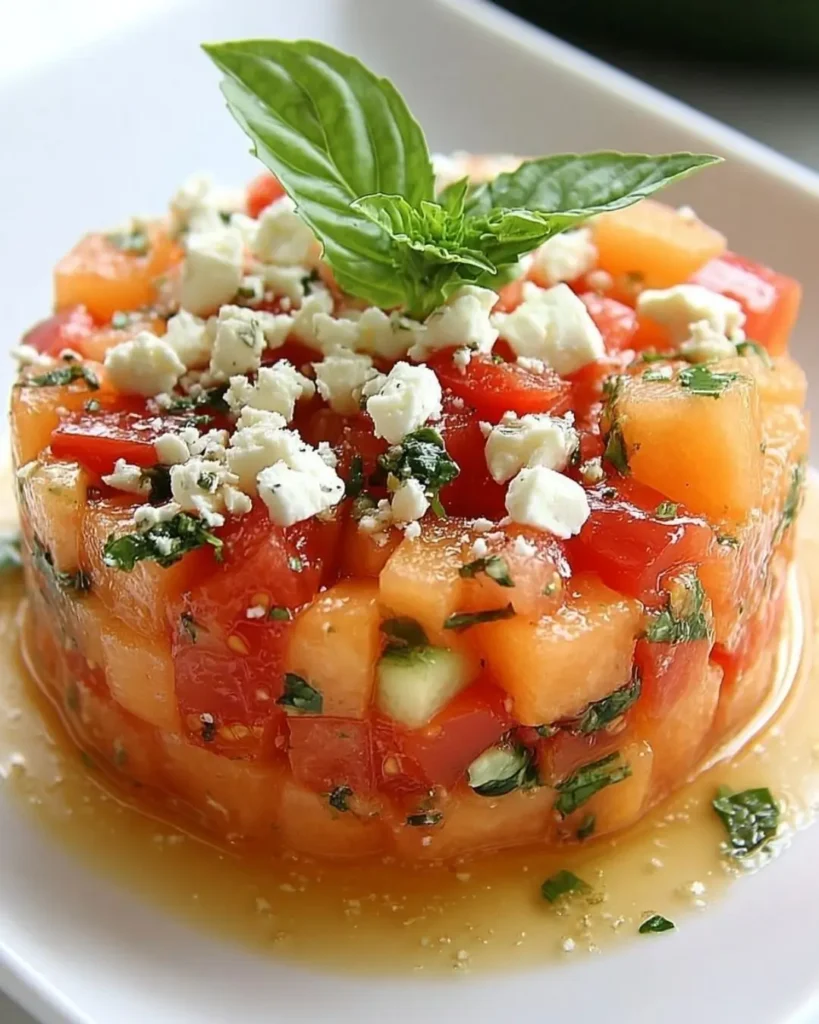 Comment préparer le Tartare de Melon Tomates et Feta