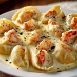 Coquilles Géantes Farcies au Homard & Sauce Crémée au Beurre à l'Ail