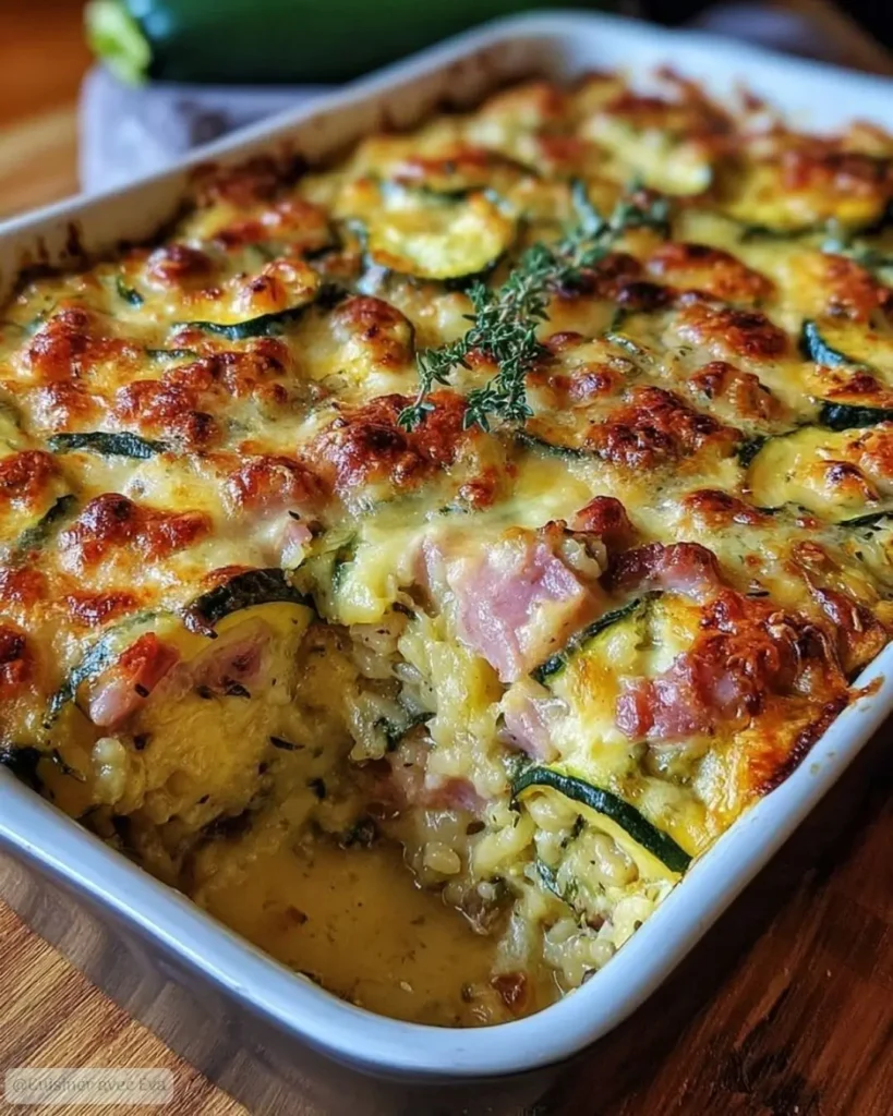 Gratin Courgette Riz Jambon