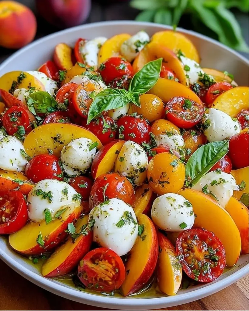 Pourquoi vous allez adorer cette Salade de Pêches et Tomates Cerises
