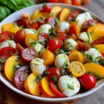 Salade de Pêches et Tomates Cerises