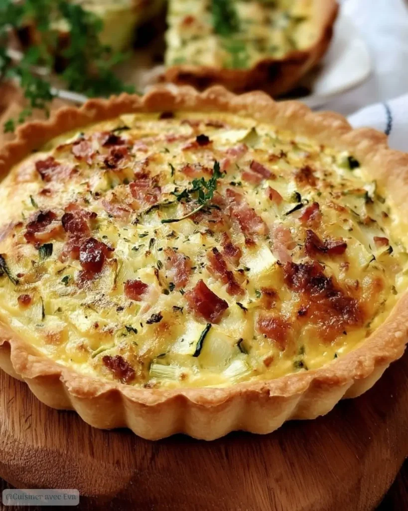 Comment préparer la Tarte fondante courgettes et lardons