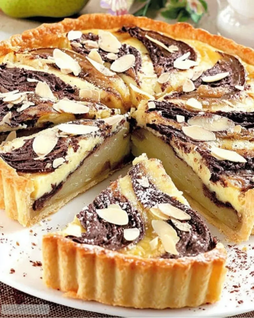 Ingrédients de la Tarte aux Poires Amandes et Chocolat