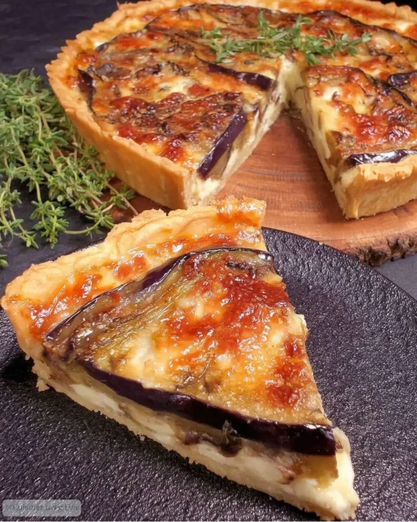 Ingrédients de la Tarte à l'Aubergine Mozzarella et Miel