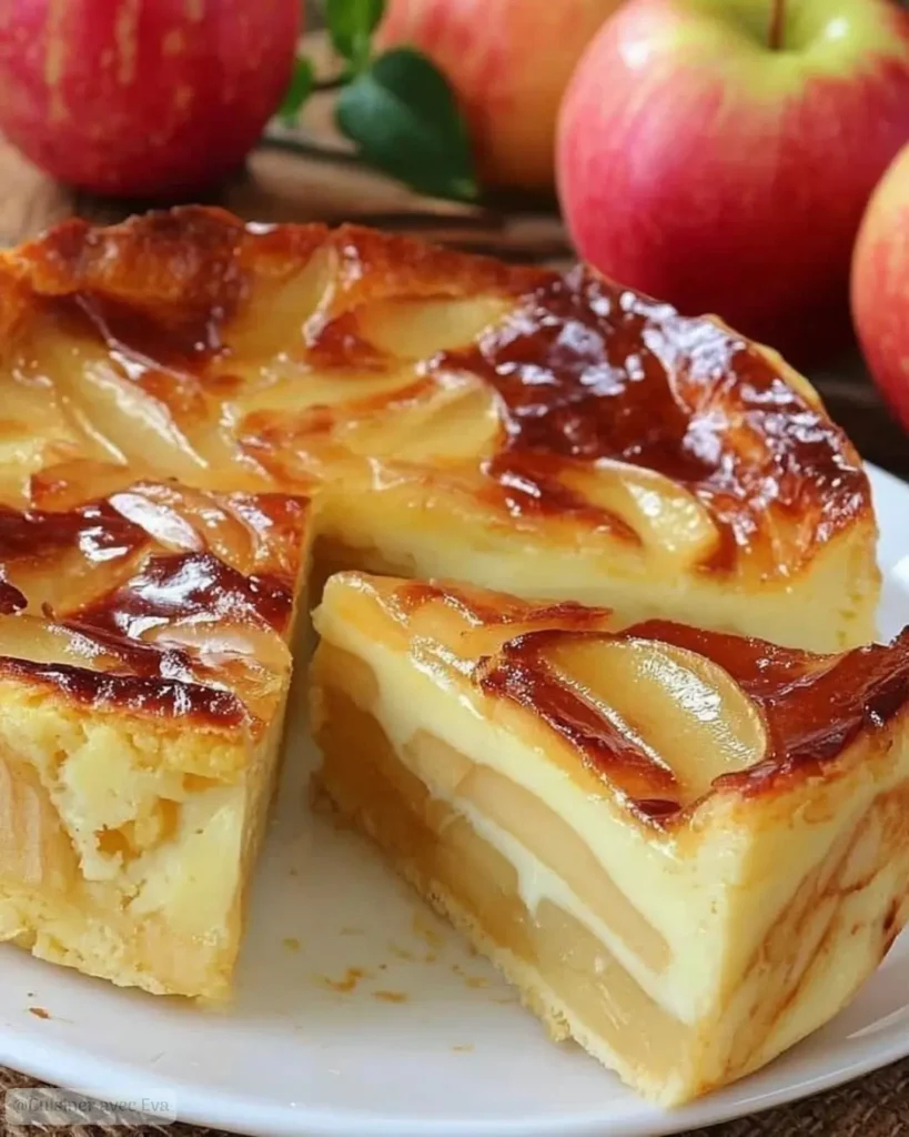 préparation du flan aux pommes et yaourt