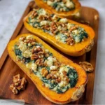 Courges Butternut Farcies aux Épinards, Feta et Noix