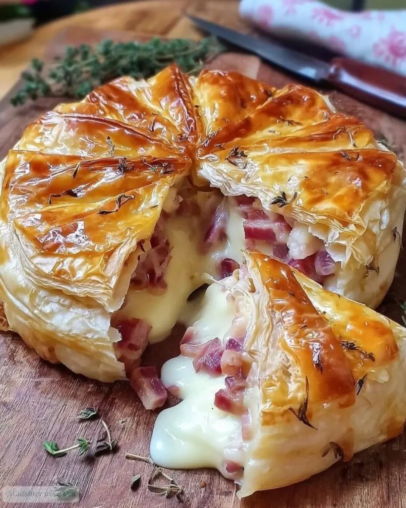 Ingrédients pâte feuilletée, camembert, lardons…