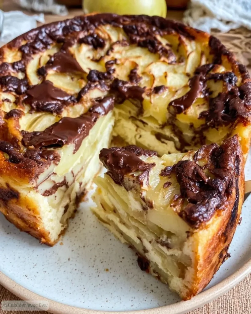 Préparation pas à pas du clafoutis pommes chocolat