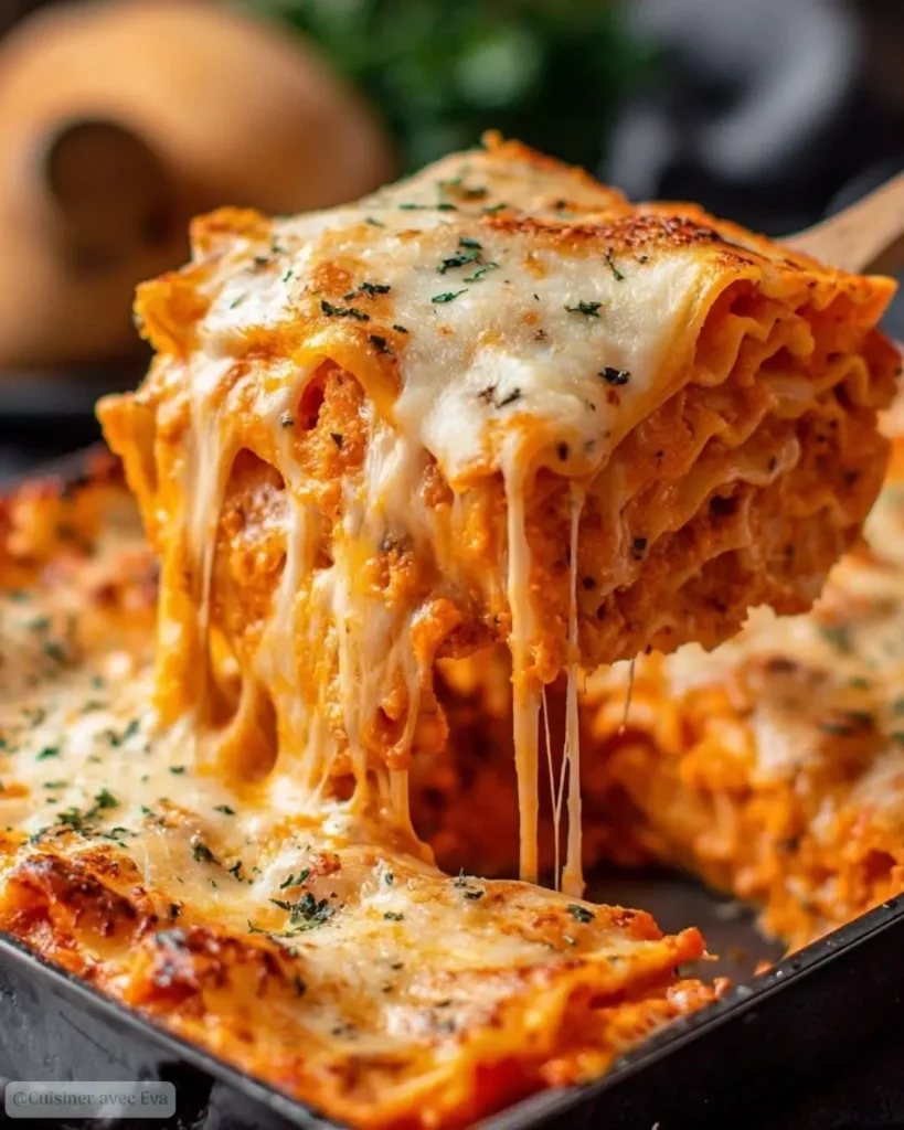 Prepartion de Lasagnes Courge Butternut et Sauce Tomate