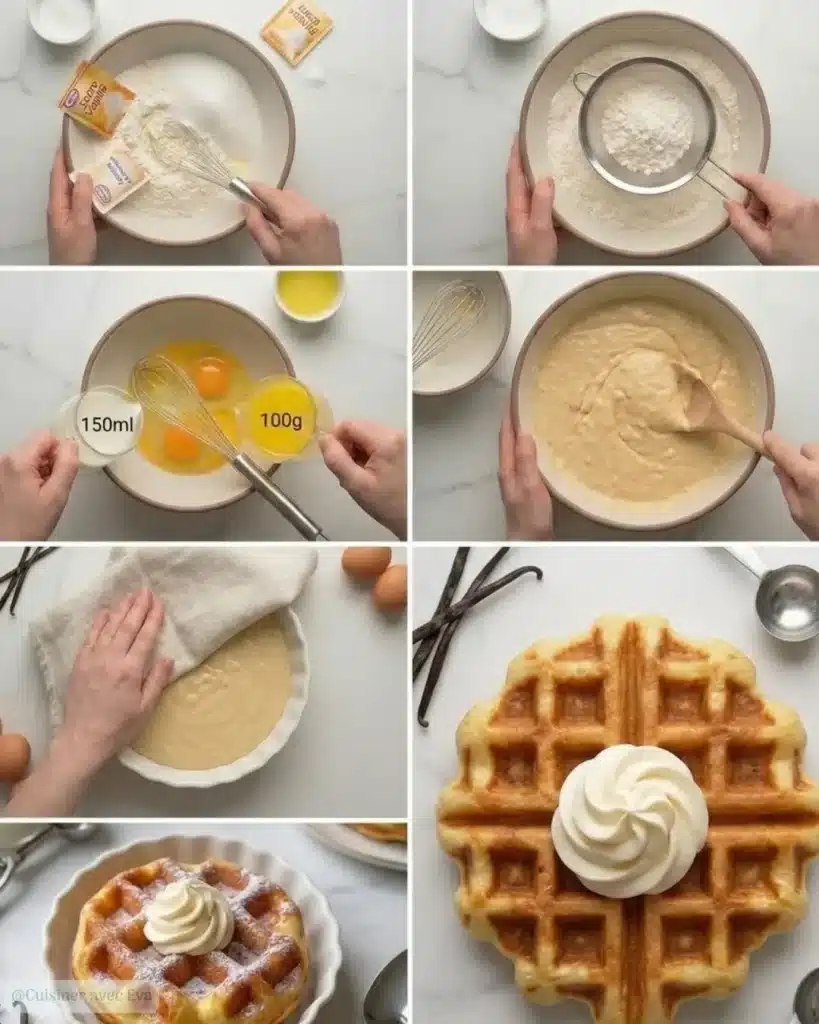Préparation pas à pas de la gaufre brioche