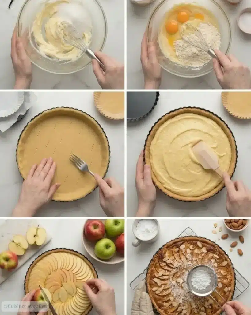 Préparation pas à pas de la tarte pommes frangipane
