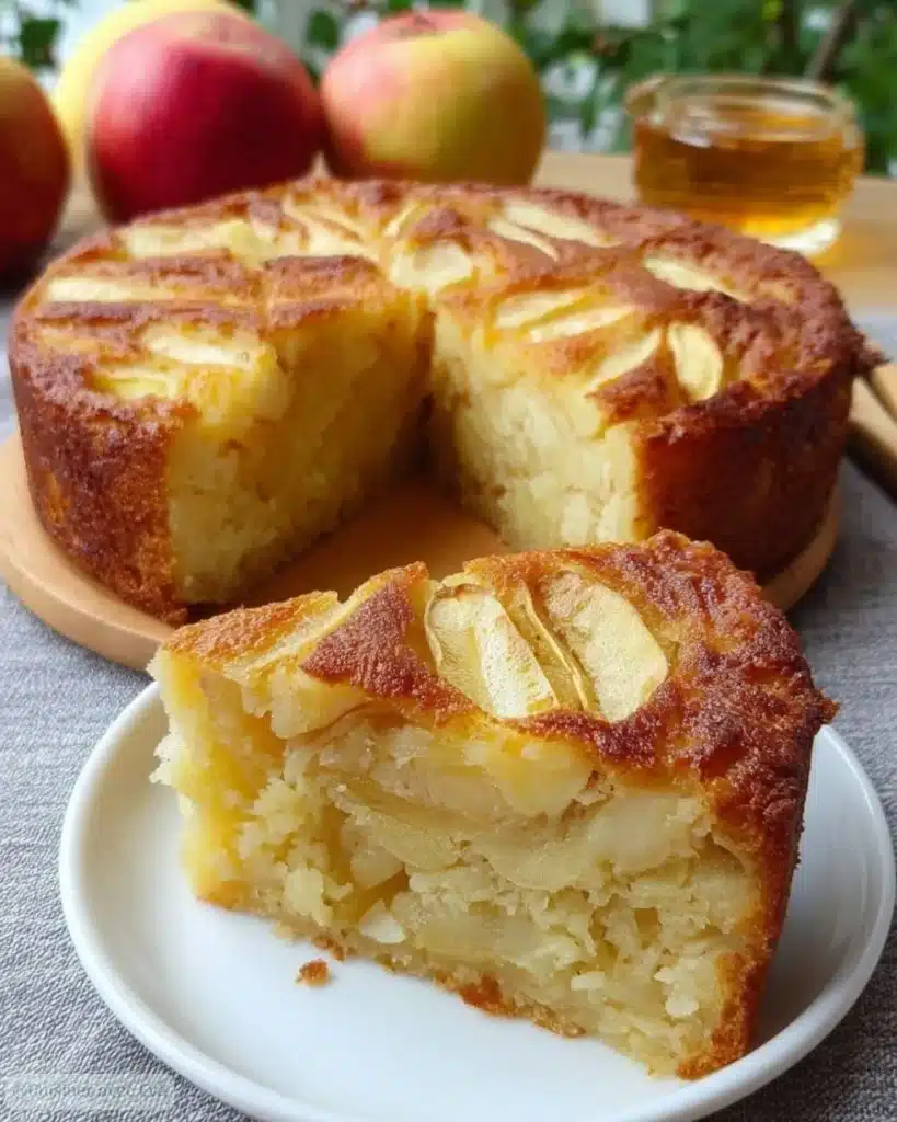 Cake aux pommes sans sucre recette facile, saine et moelleuse