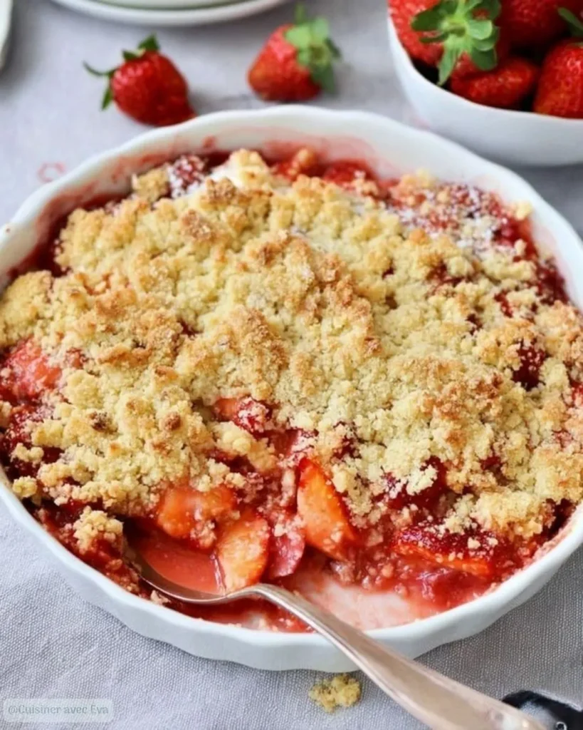 Crumble aux fraises rapide et croustillant