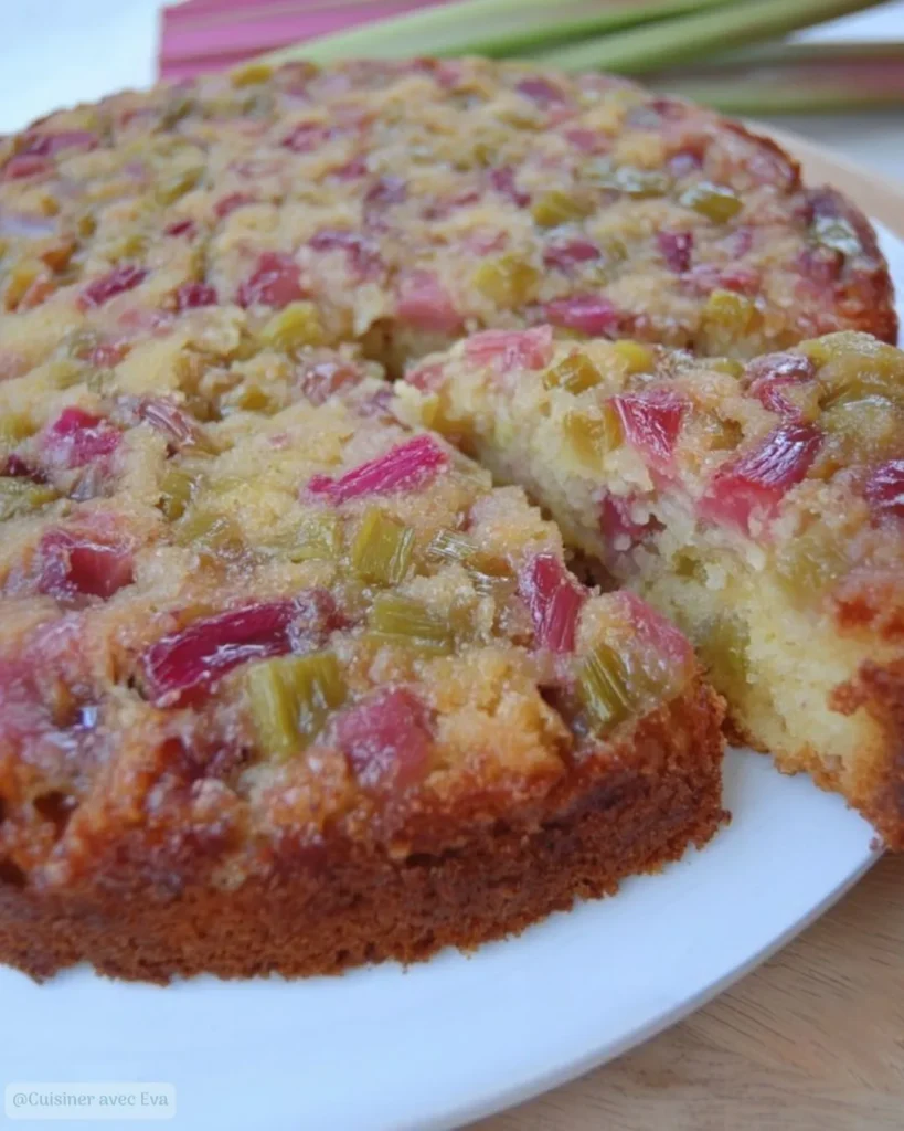 Gâteau Renversé à la Rhubarbe la recette moelleuse et caramélisée