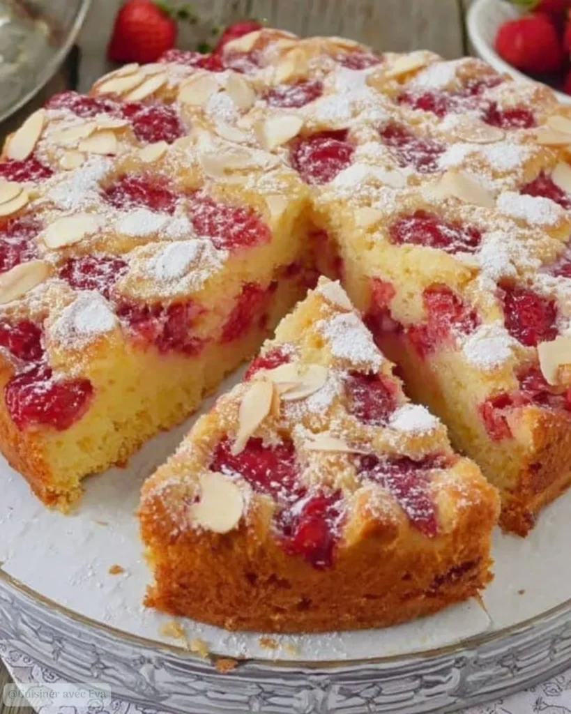 Gâteau au yaourt aux fraises moelleux
