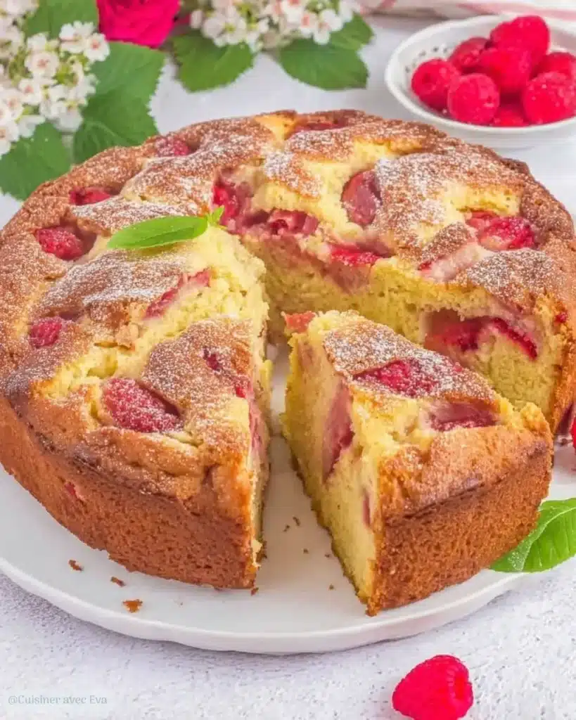 Gâteau rhubarbe fraise moelleux recette facile et fruitée