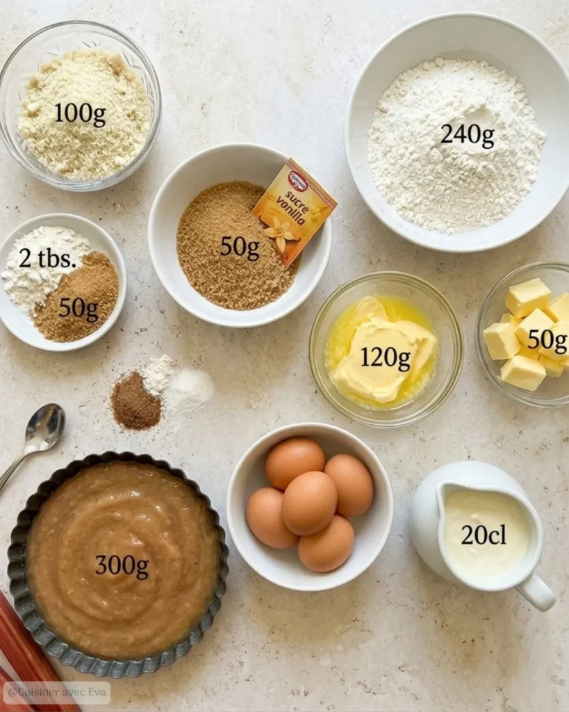 Ingredient Gâteau rhubarbe streusel