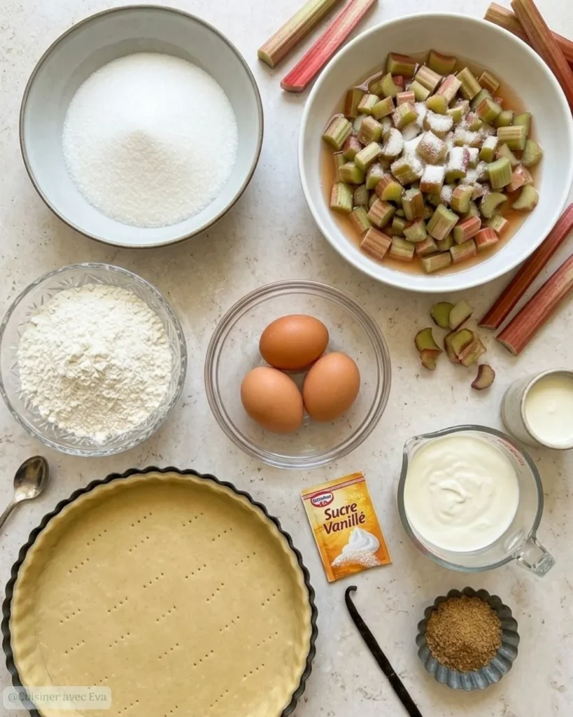 Ingredient pour Tarte Alsacienne à la Rhubarbe