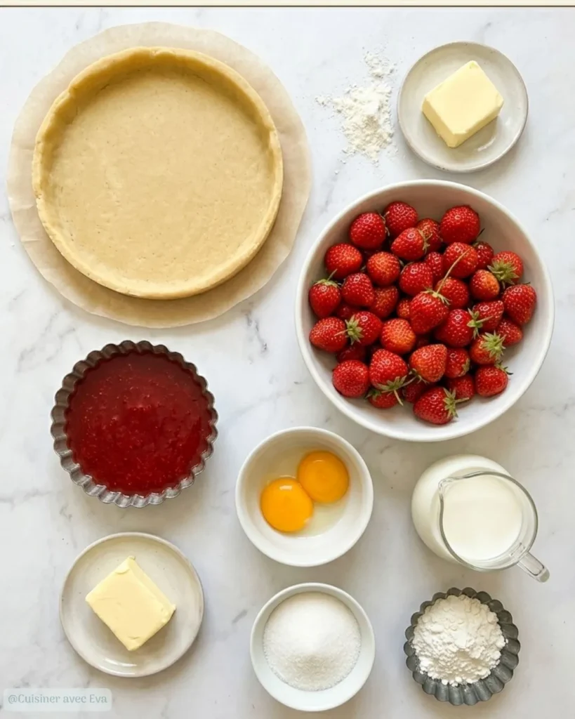 Ingredients du Tarte Sablée aux Fraises