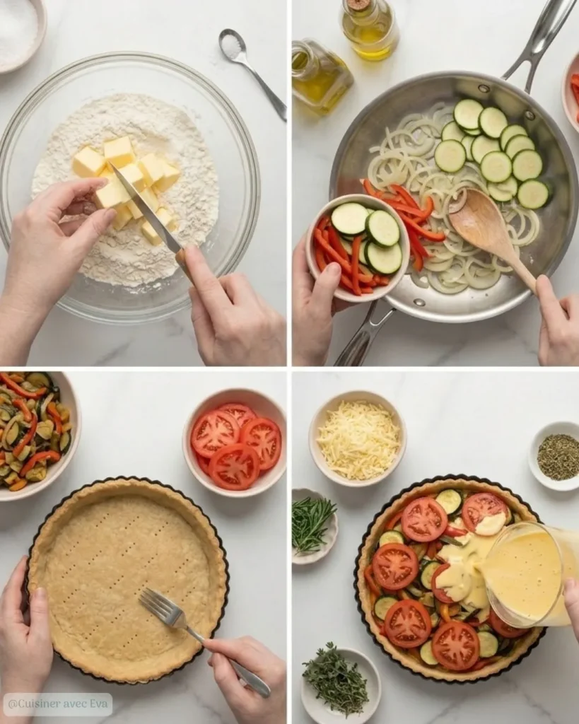 Préparation de la tarte aux légumes