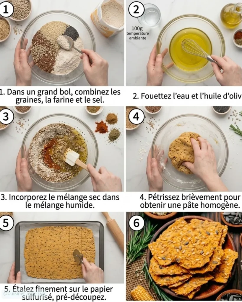 Préparation des crackers aux graines maison