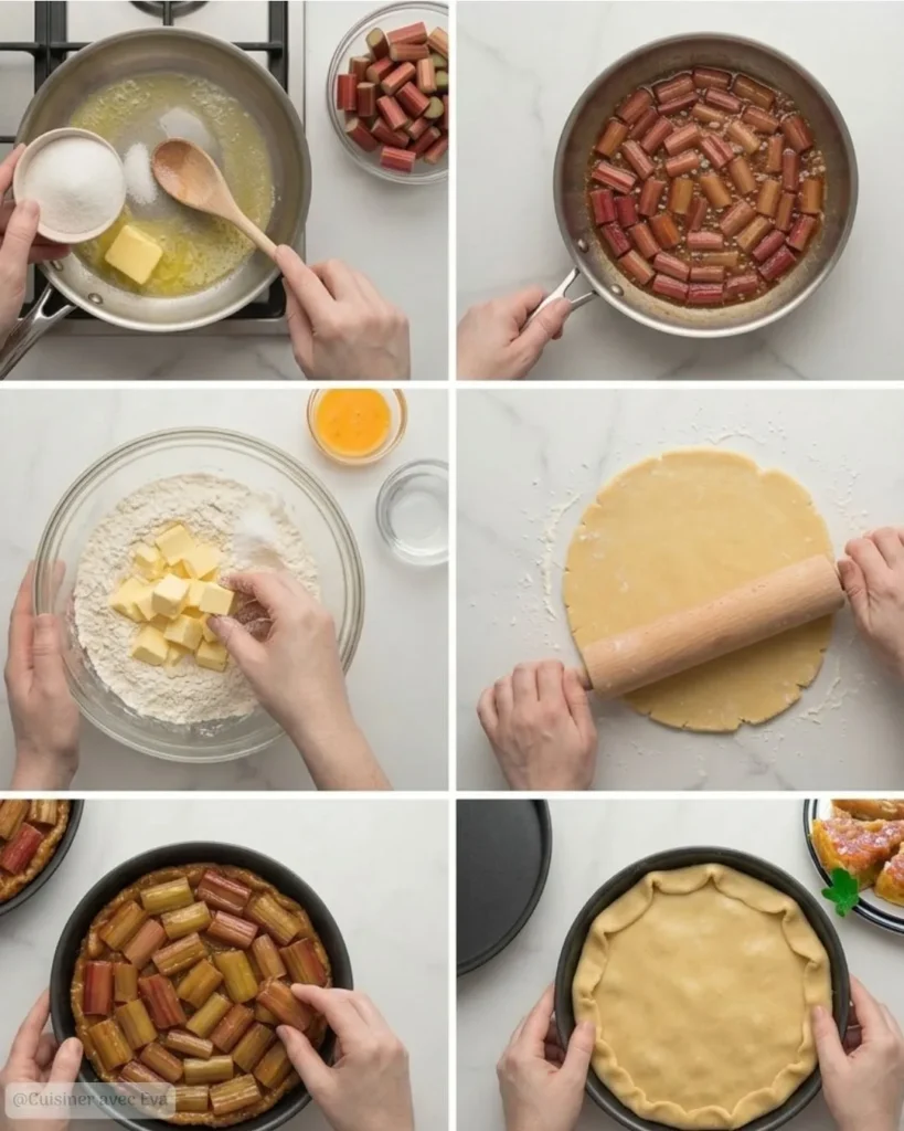 Préparation détaillée de la Tarte Tatin à la Rhubarbe