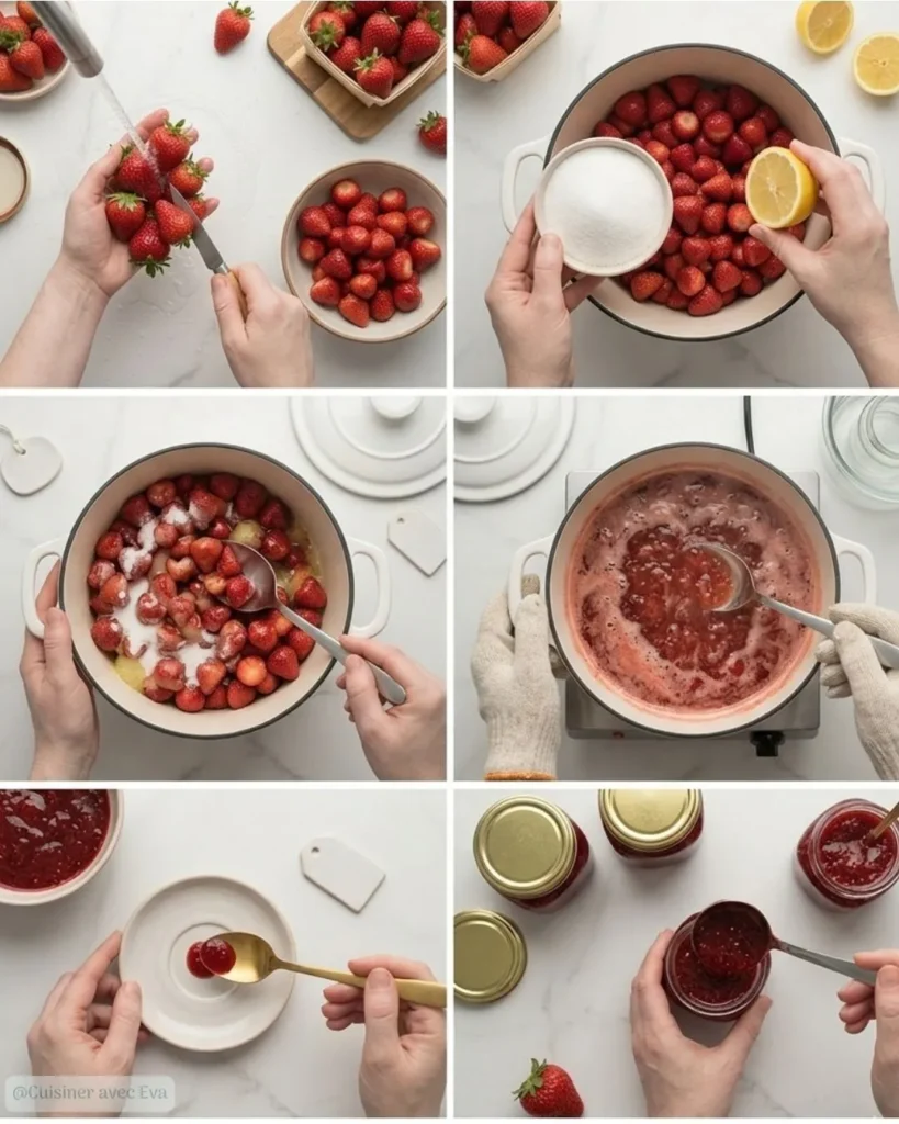 Préparation du Confiture de fraise maison