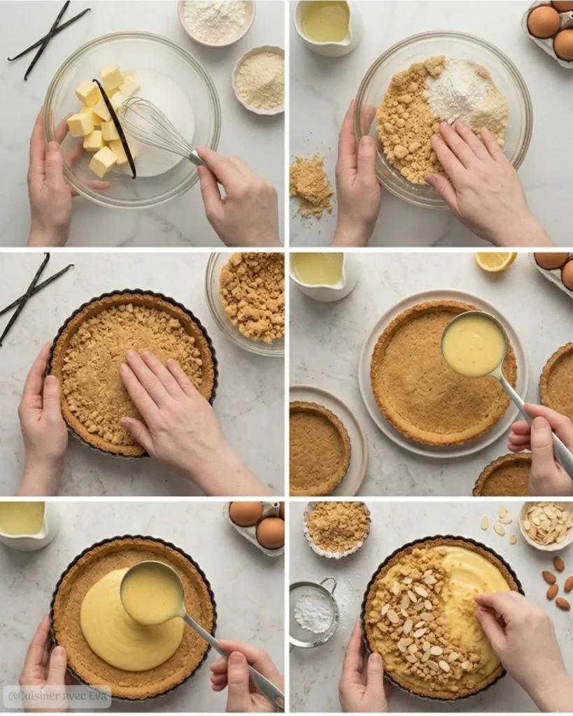 Préparation du Gâteau crumble citron amande