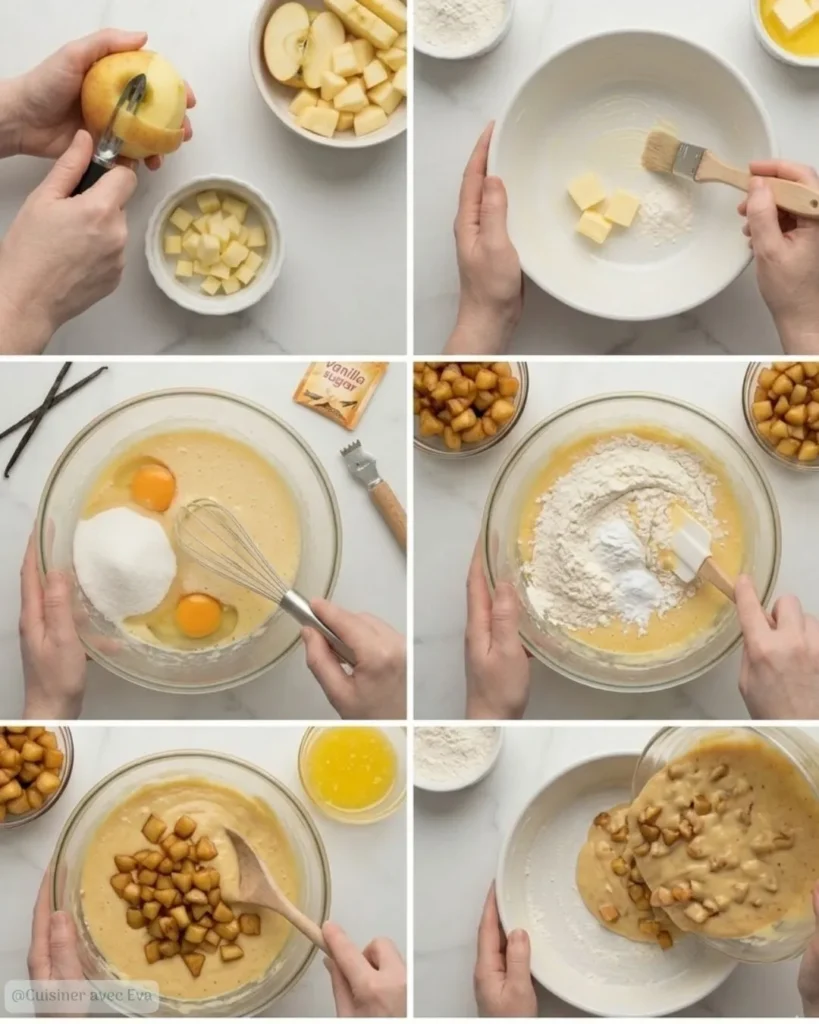 Préparation du Gâteau madeleine aux pommes