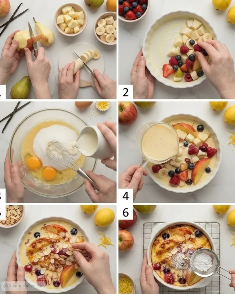 Préparation du Gratin fruits