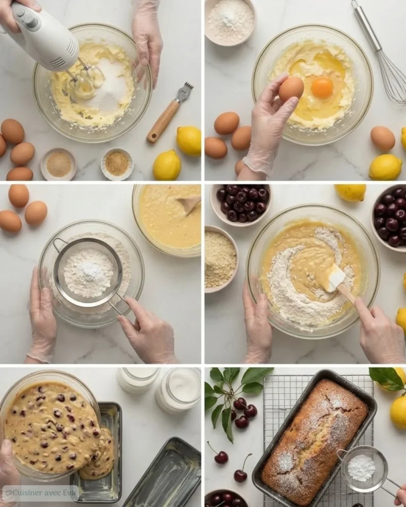 Recette facile du Cake aux Cerises et Amandes