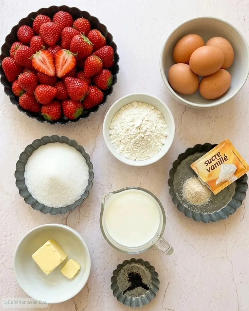 ingredient du Clafoutis aux fraises léger