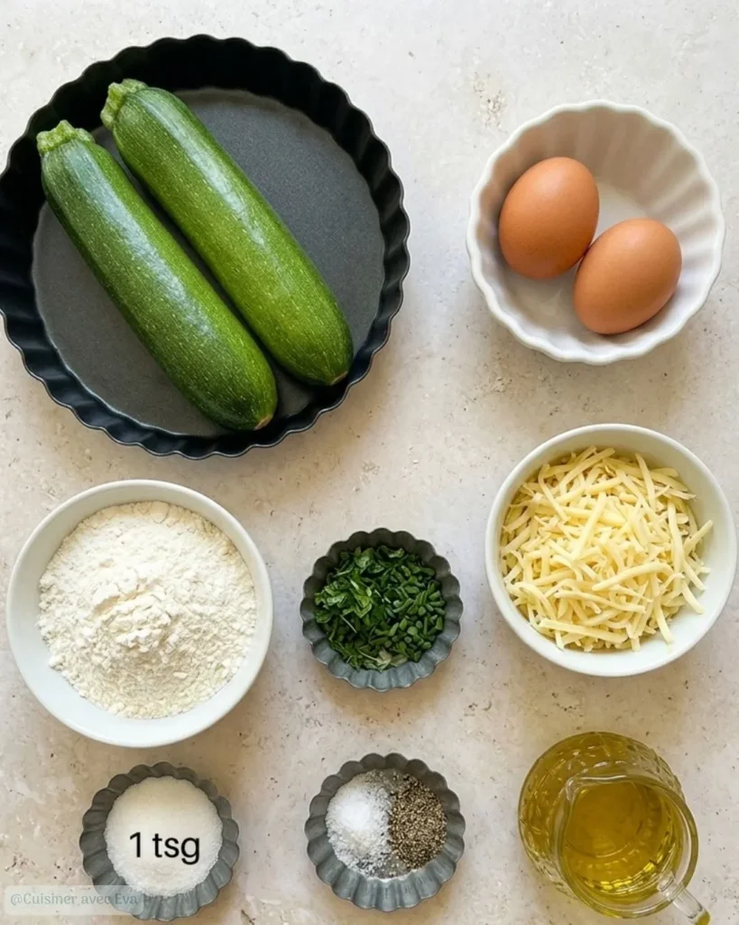 ingredients du Beignets de courgettes sans friture