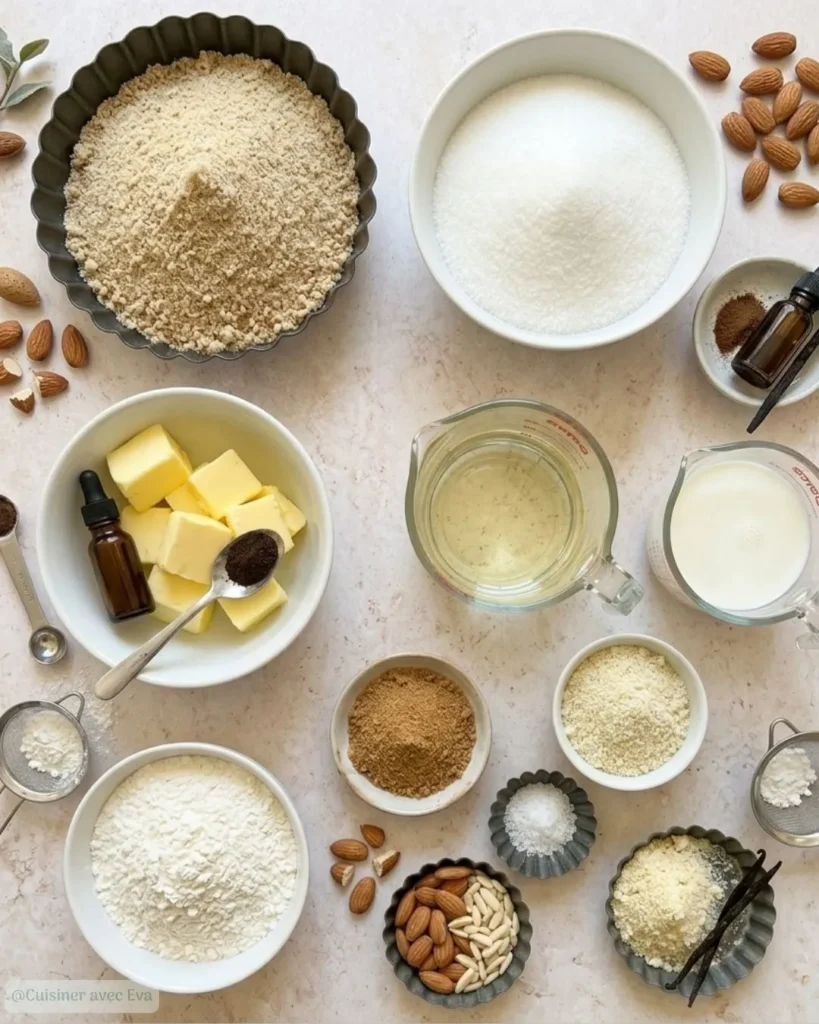 ingredients du Carrés crumble aux amandes