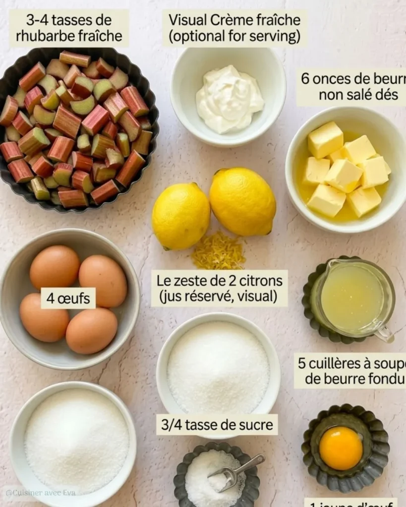 ingrédients pour une Tarte Tatin à la Rhubarbe