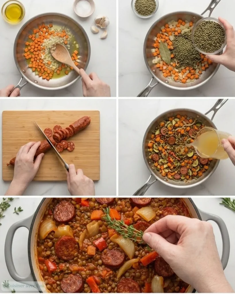 Recette facile des Lentilles à l’Espagnole au Chorizo