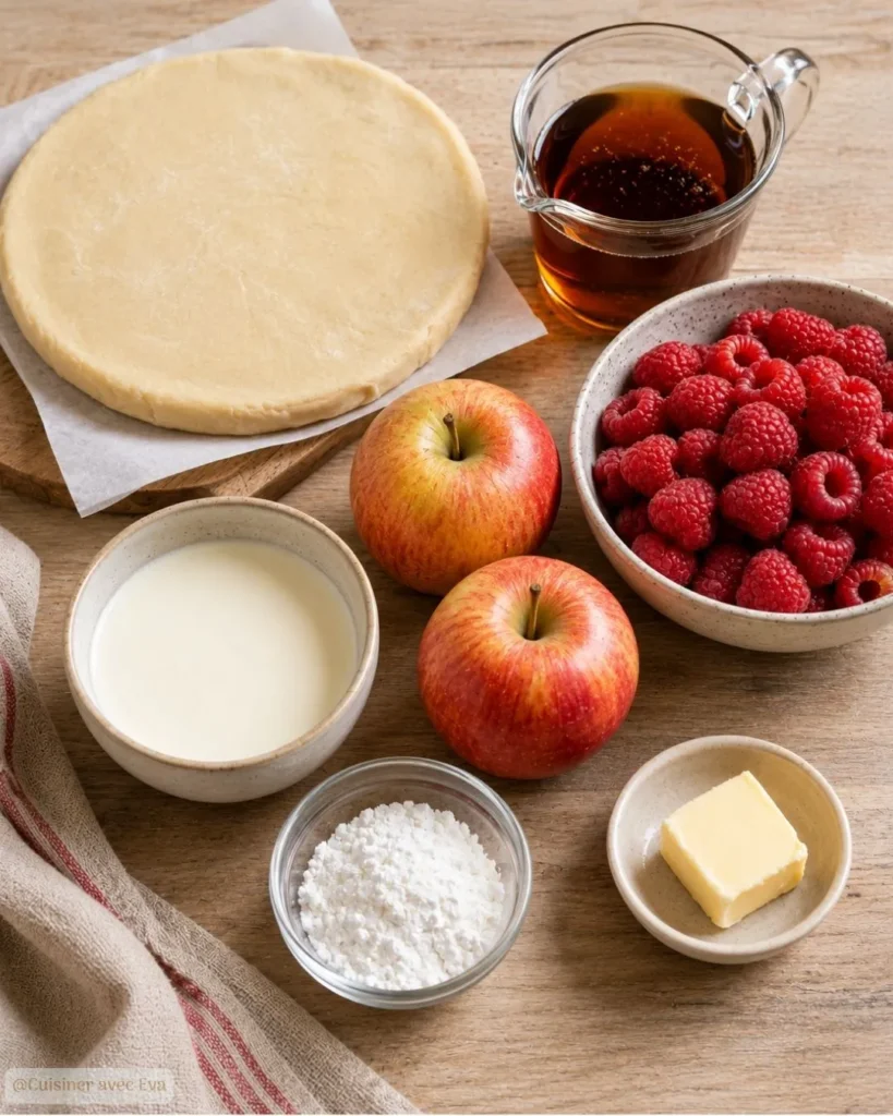 Ingredients Tarte pommes framboises sirop d'érable