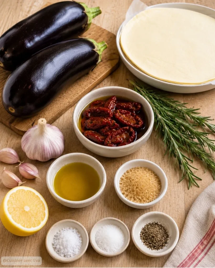 Ingredients Tatin d'aubergines aux tomates