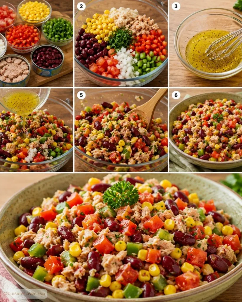 Préparation Salade Mexicaine au Thon Légère