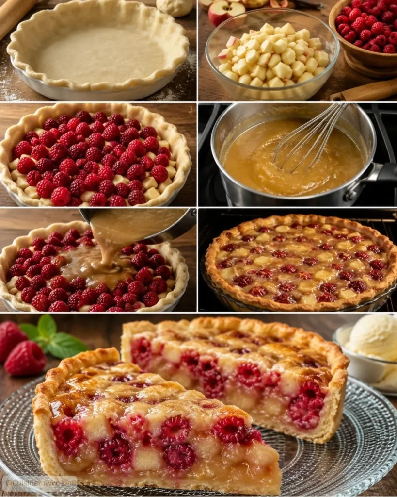 Préparation Tarte pommes framboises sirop d'érable