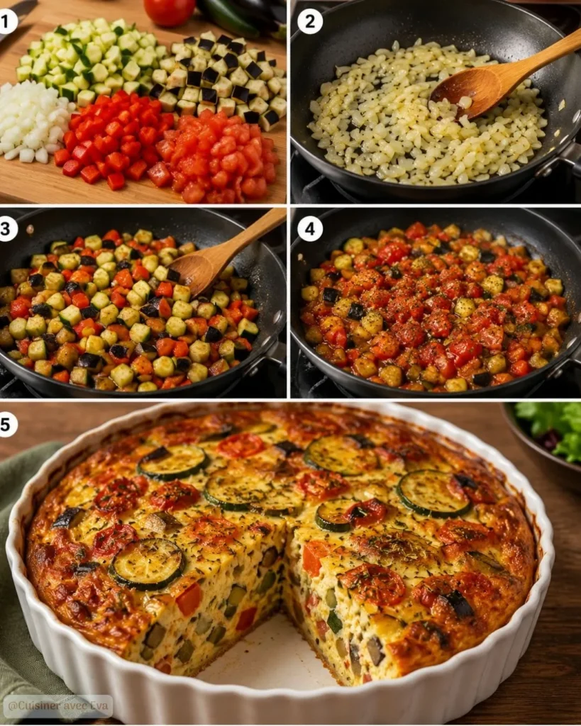 Préparation du Flan de légumes d'été au fromage