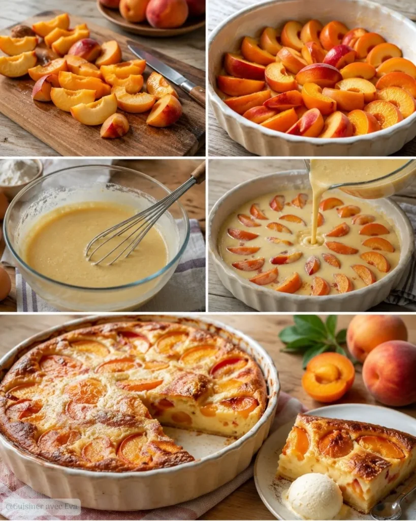 Préparation facile du clafoutis pêche abricot