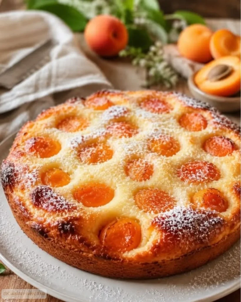 Moelleux au fromage blanc et abricots frais