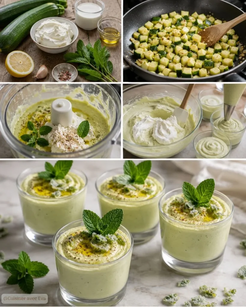 Préparation du Mousse de courgettes au fromage frais