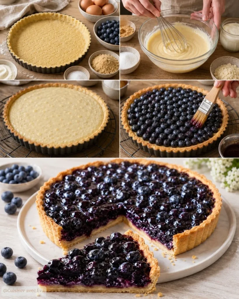 Préparation du Tarte aux myrtilles et crème d'amande